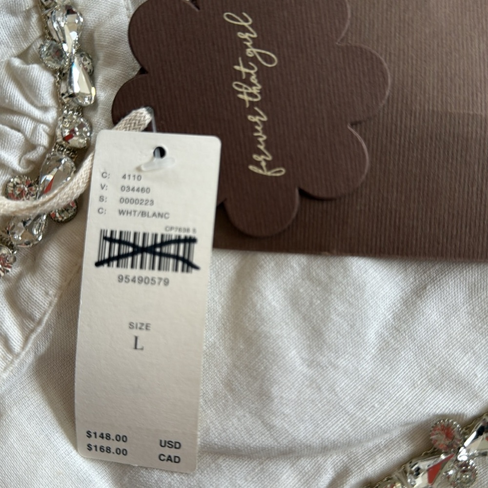 Anthropologie Forever That Girl Puff-Sleeve Embellished Blouse - Picture 6 of 7